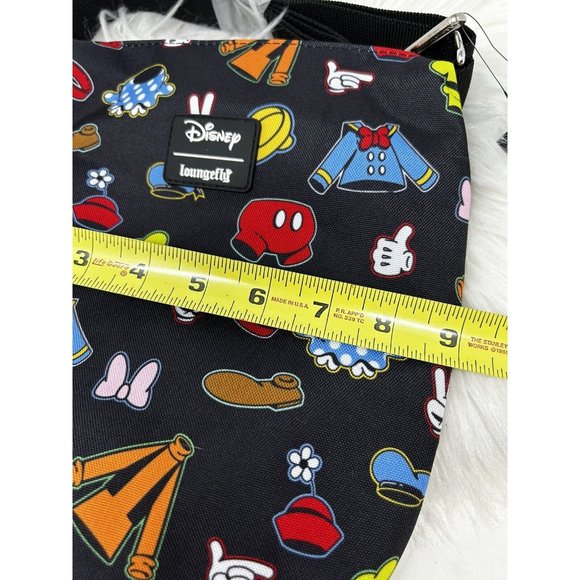 Disney Sensational 6 Outfits All-Over Print Nylon Loungefly Passport Bag - Picture 5 of 6